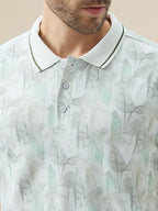 Men's Half Sleeves Regular Fit Tropical Polo Tshirt With Tipping