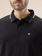 Men's Solid Half Sleeves Polo T-Shirt with Design Tipping Collar and Sleeves