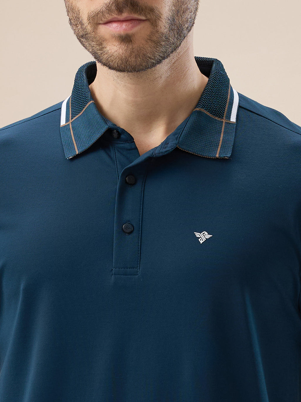 Men's Solid Half Sleeves Polo T-Shirt with Design Tipping Collar and Sleeves