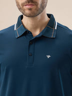 Men's Solid Half Sleeves Polo T-Shirt with Design Tipping Collar and Sleeves