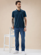 Men's Solid Half Sleeves Polo T-Shirt with Design Tipping Collar and Sleeves