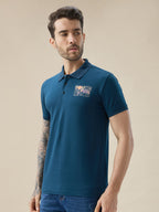 Mens Half Sleeve Typography Polo T-Shirt with Back and Chest Print