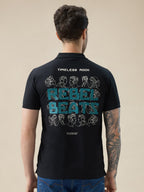 Men's Half Sleeve Typography Polo T-Shirt with Back and Chest Print