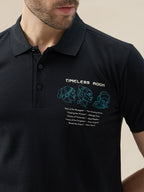 Men's Half Sleeve Typography Polo T-Shirt with Back and Chest Print