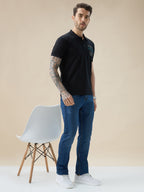 Men's Half Sleeve Typography Polo T-Shirt with Back and Chest Print