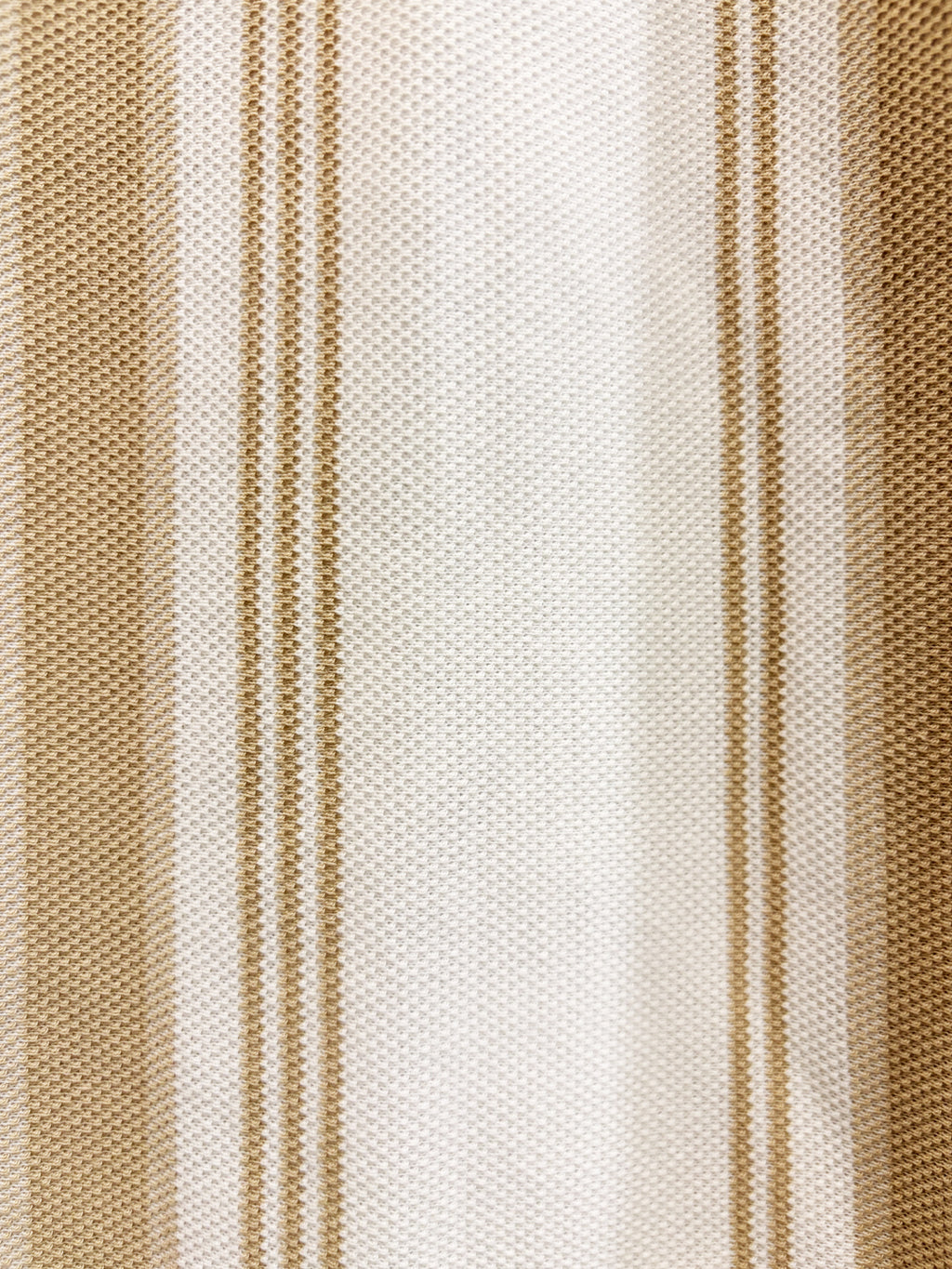 Beige Striped Textured Polo T-Shirt