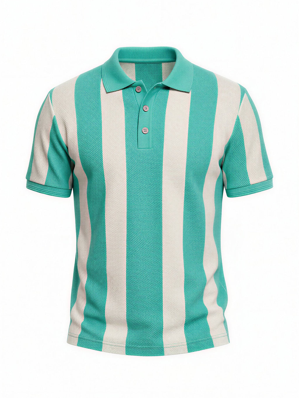 Aqua & Ecru Striped Polo