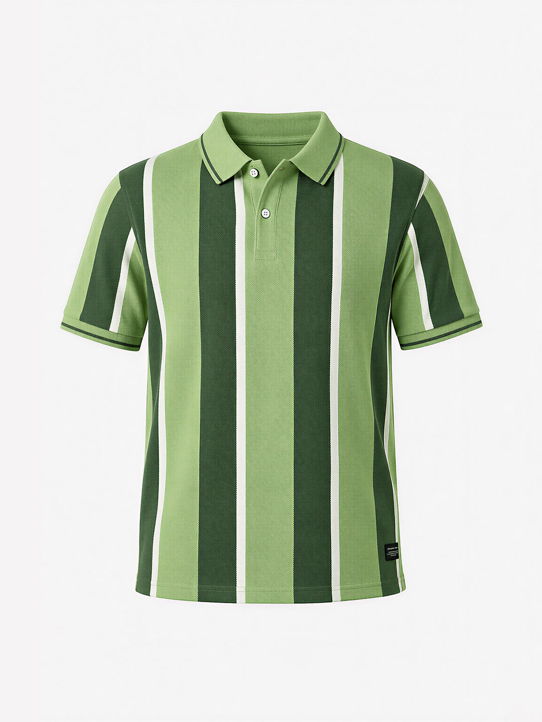 Men Striped Cotton Blend Regular Fit Polo T-Shirt