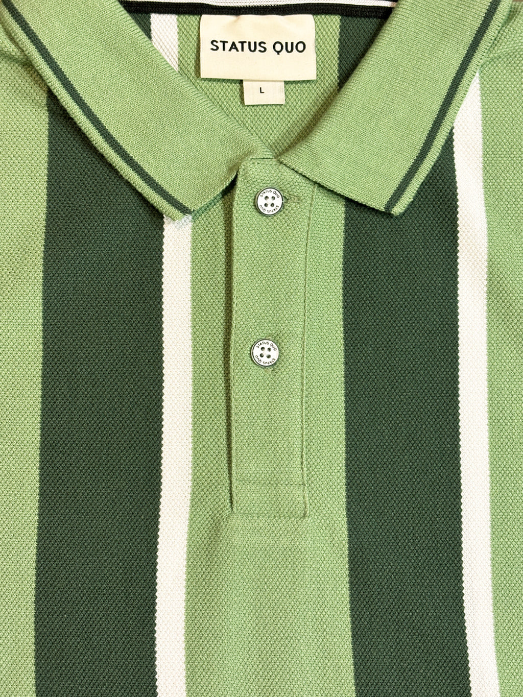 Men Striped Cotton Blend Regular Fit Polo T-Shirt