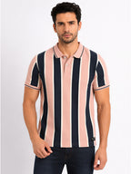 Striped Cotton Blend Regular Fit Polo T-Shirt
