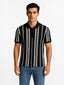 Striped Polo T-Shirt with Zip Closure