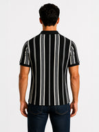 Striped Polo T-Shirt with Zip Closure