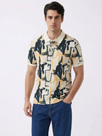 Abstract Print Polo T-Shirt
