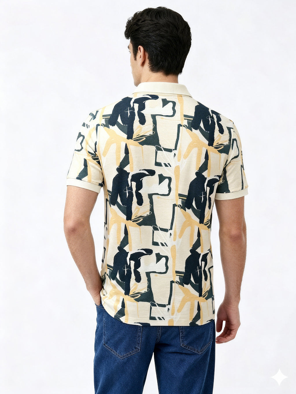 Abstract Print Polo T-Shirt