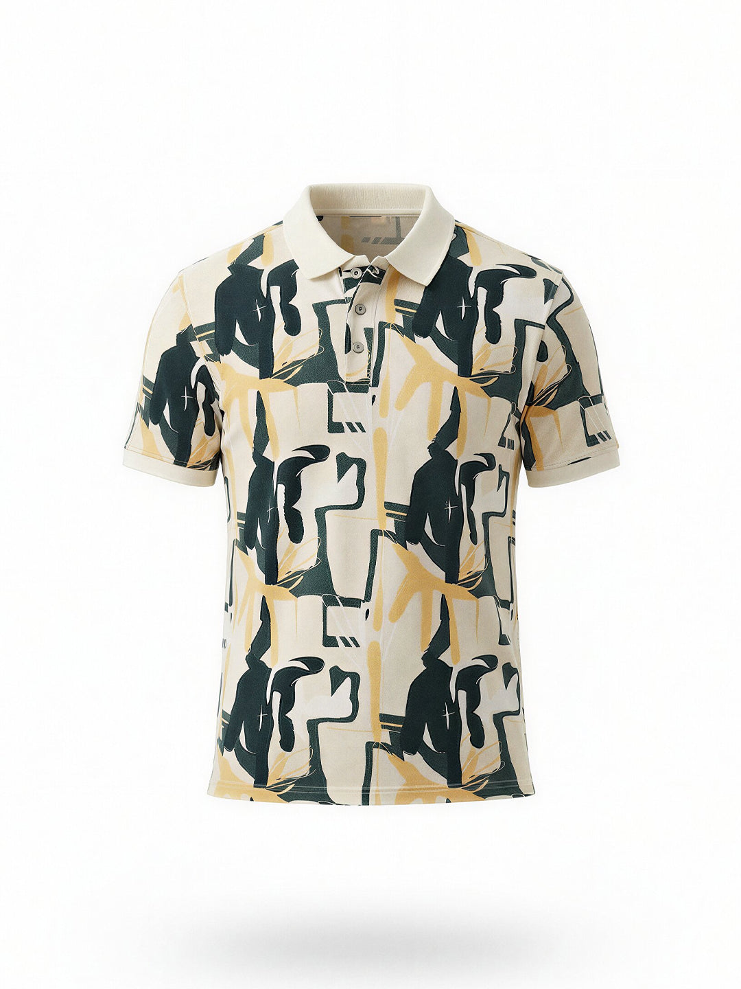 Abstract Print Polo T-Shirt Secondary image