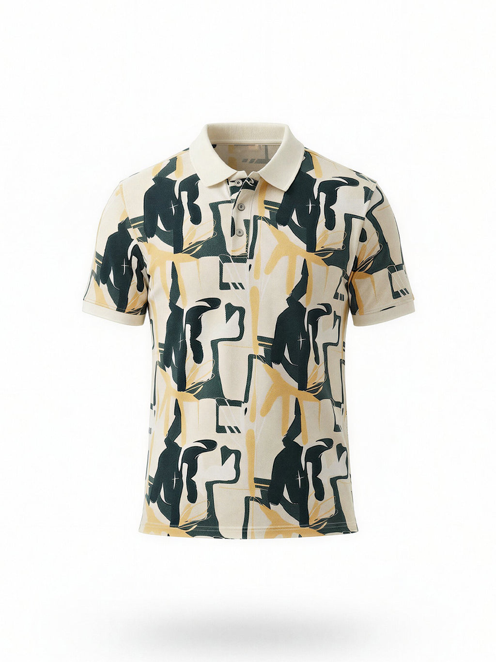Abstract Print Polo T-Shirt