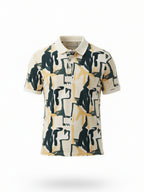 Abstract Print Polo T-Shirt