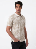 Fawn Abstract Print Polo T-Shirt