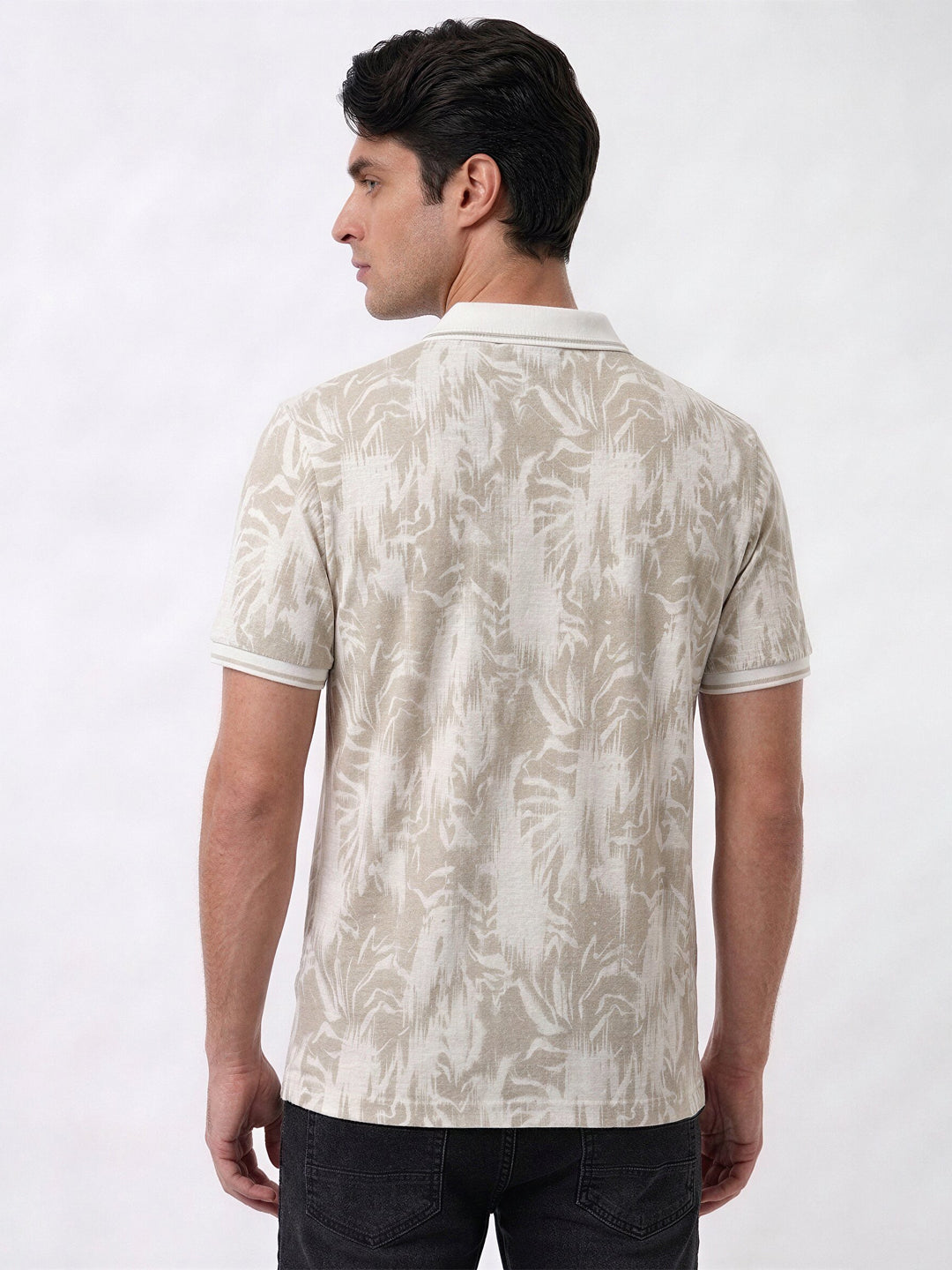 Fawn Abstract Print Polo T-Shirt