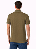 Khaki Textured Polo T-Shirt