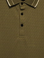 Khaki Textured Polo T-Shirt