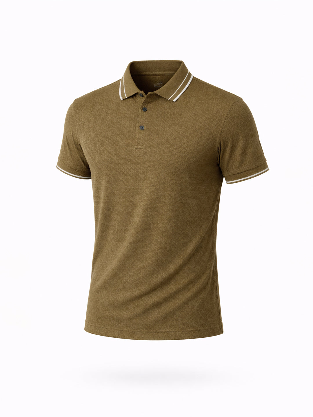 Khaki Textured Polo T-Shirt Secondary image