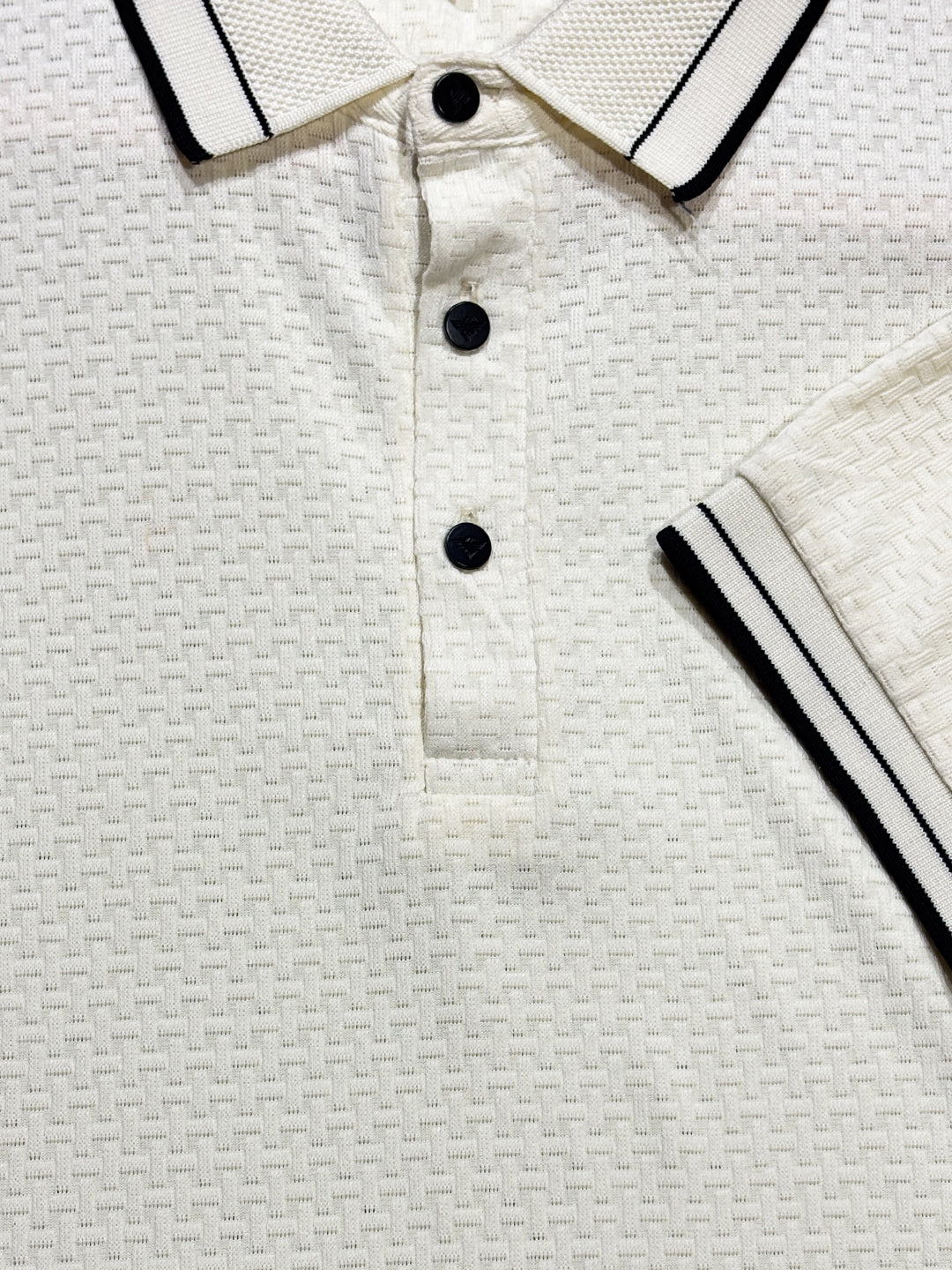 Off-White Textured Polo T-Shirt