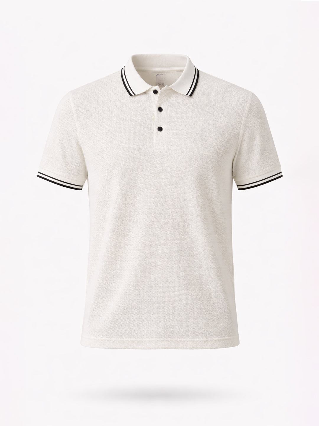 Off-White Textured Polo T-Shirt Secondary image