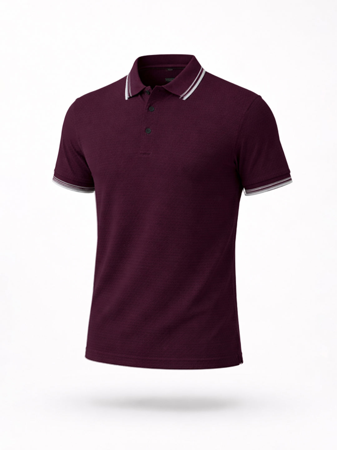 Wine Textured Polo T-Shirt Secondary image