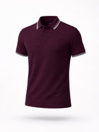 Wine Textured Polo T-Shirt