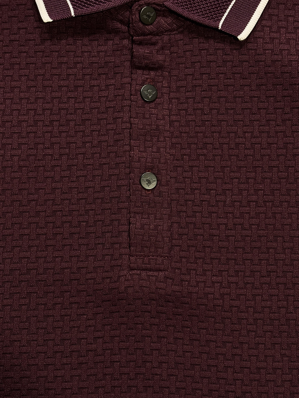 Wine Textured Polo T-Shirt