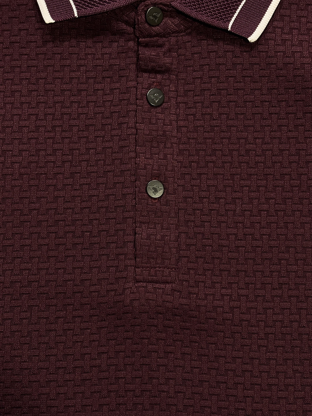 Wine Textured Polo T-Shirt