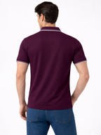 Wine Textured Polo T-Shirt