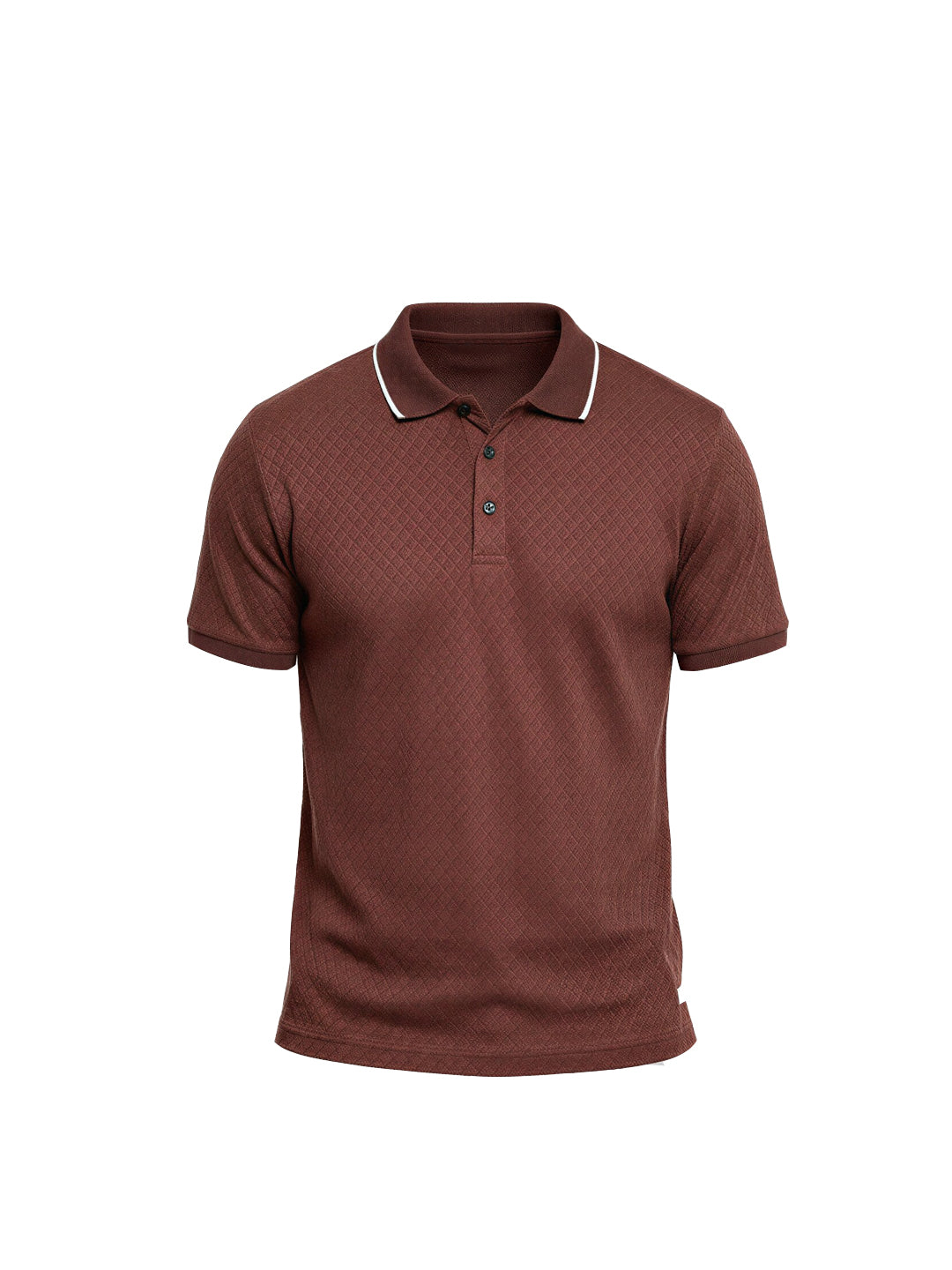 Brick Textured Contrast Trim Polo T-Shirt Secondary image