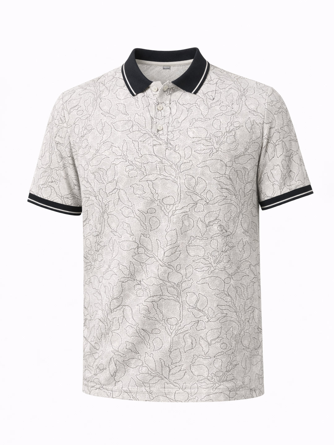 Black Botanical Sketch Polo Secondary image