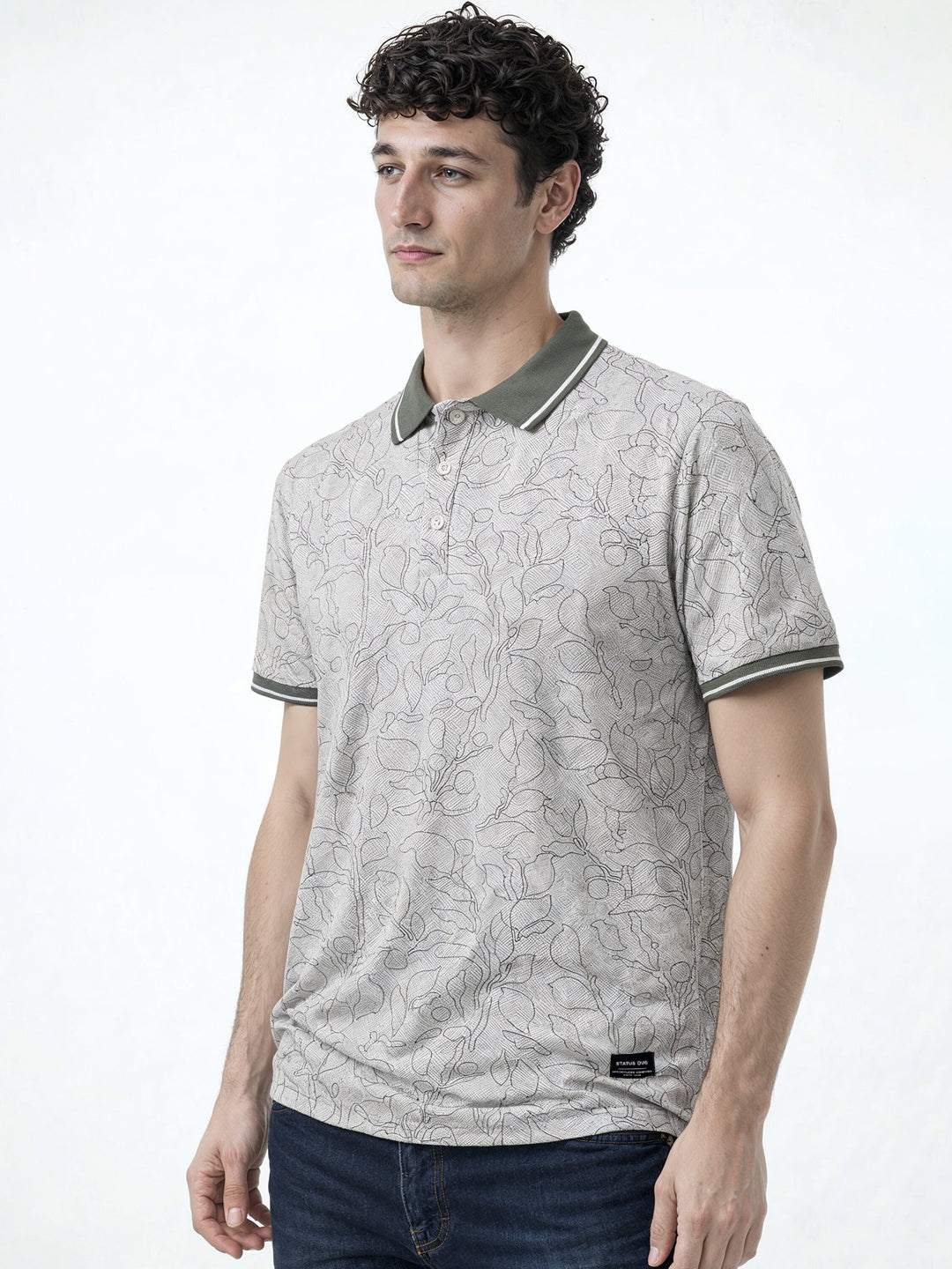 Olive Botanical Sketch Polo