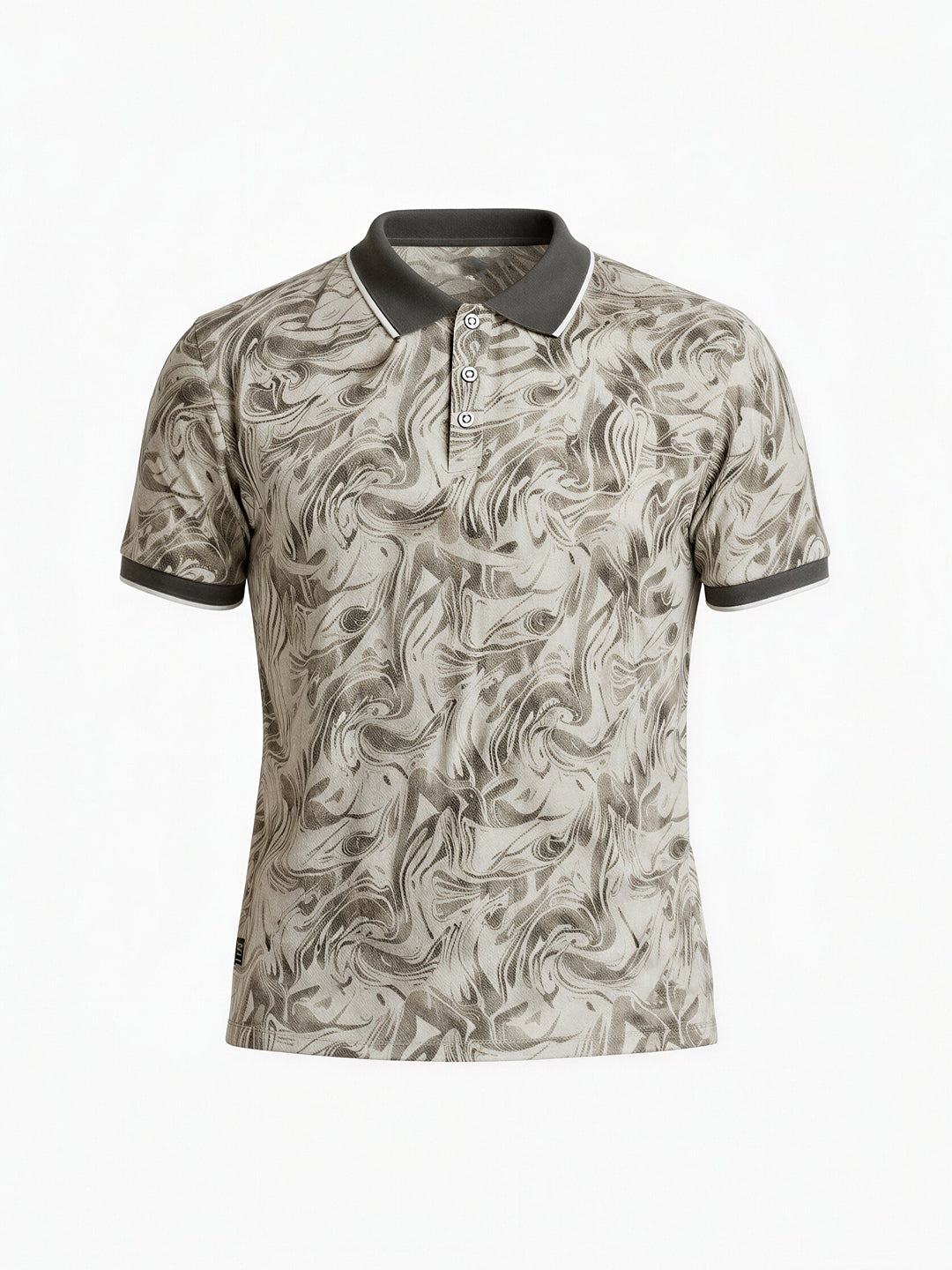 Khaki Marble Print Polo Secondary image