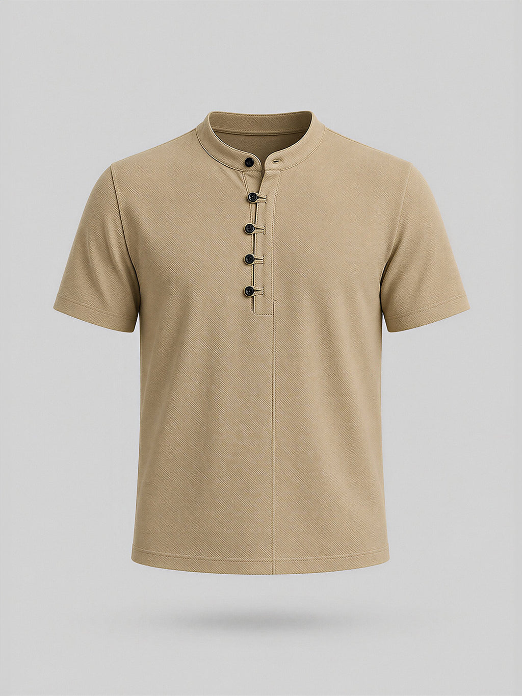 Beige Solid Polo T-Shirt