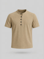 Beige Solid Polo T-Shirt