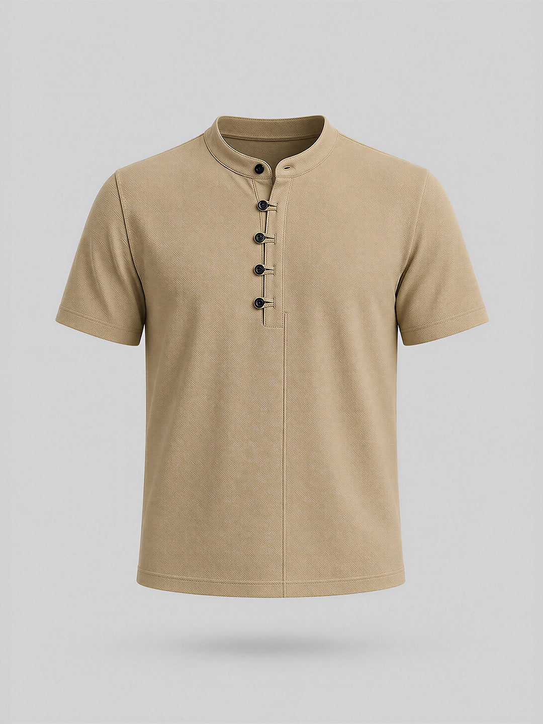 Beige Solid Polo T-Shirt