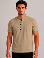 Beige Solid Polo T-Shirt