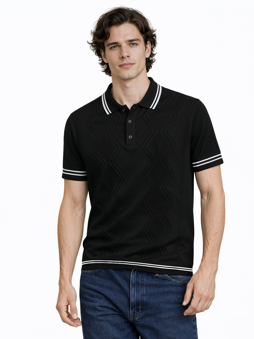 Chevron Jacquard Polo