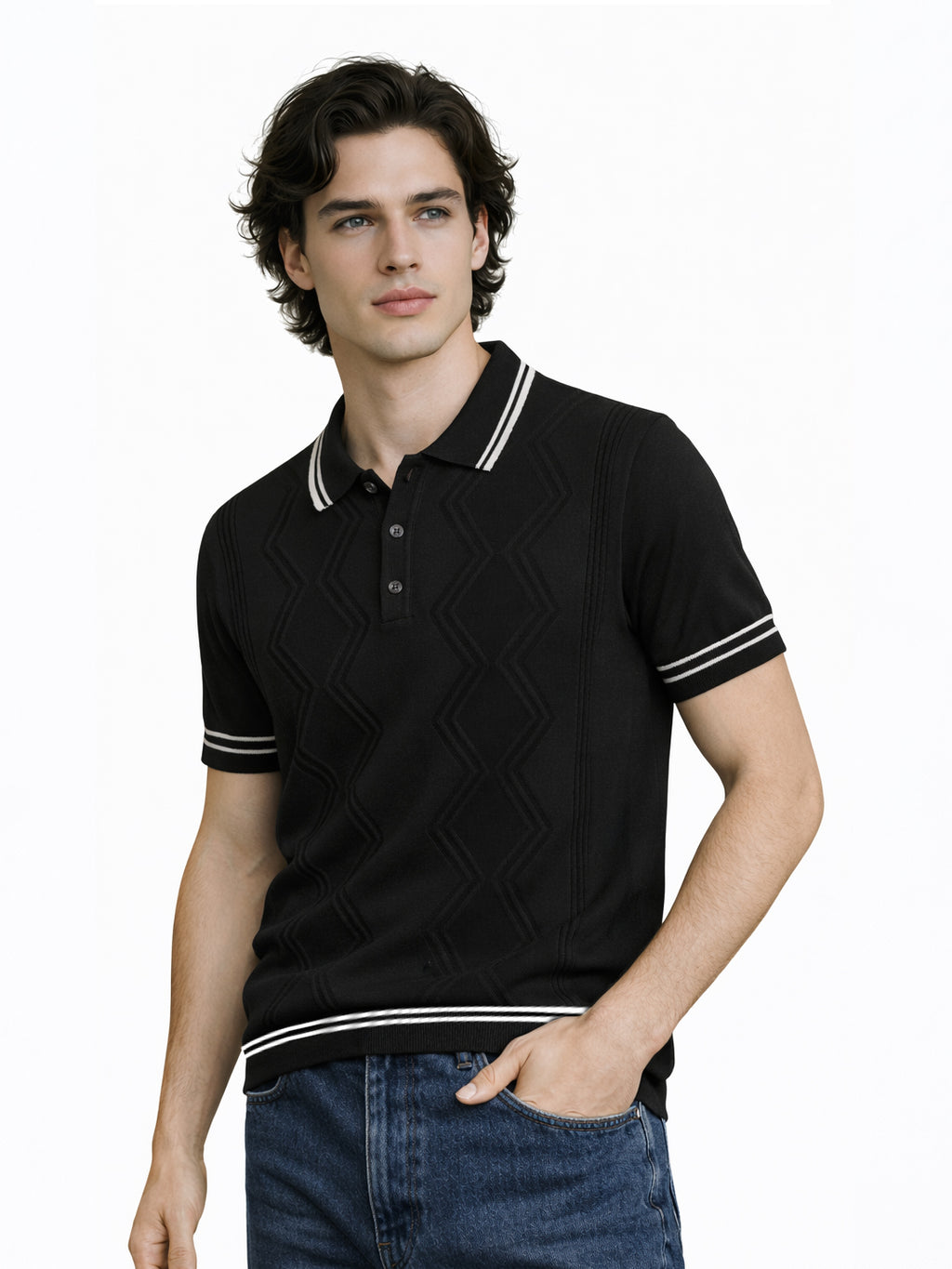 Chevron Jacquard Polo