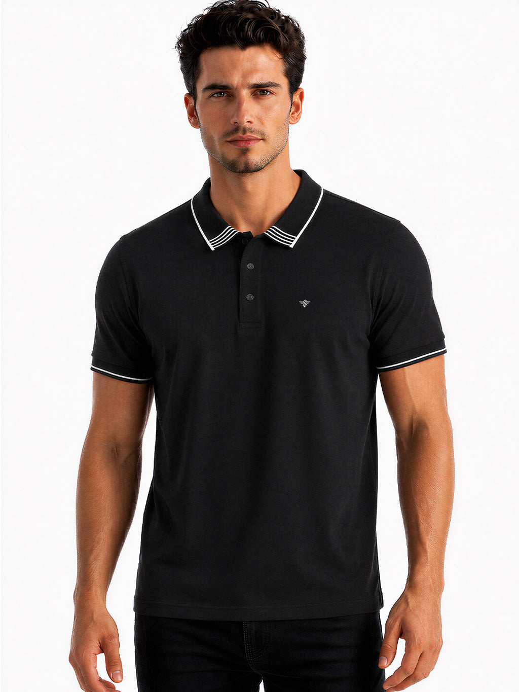 Contrast Tipped Polo T-Shirt