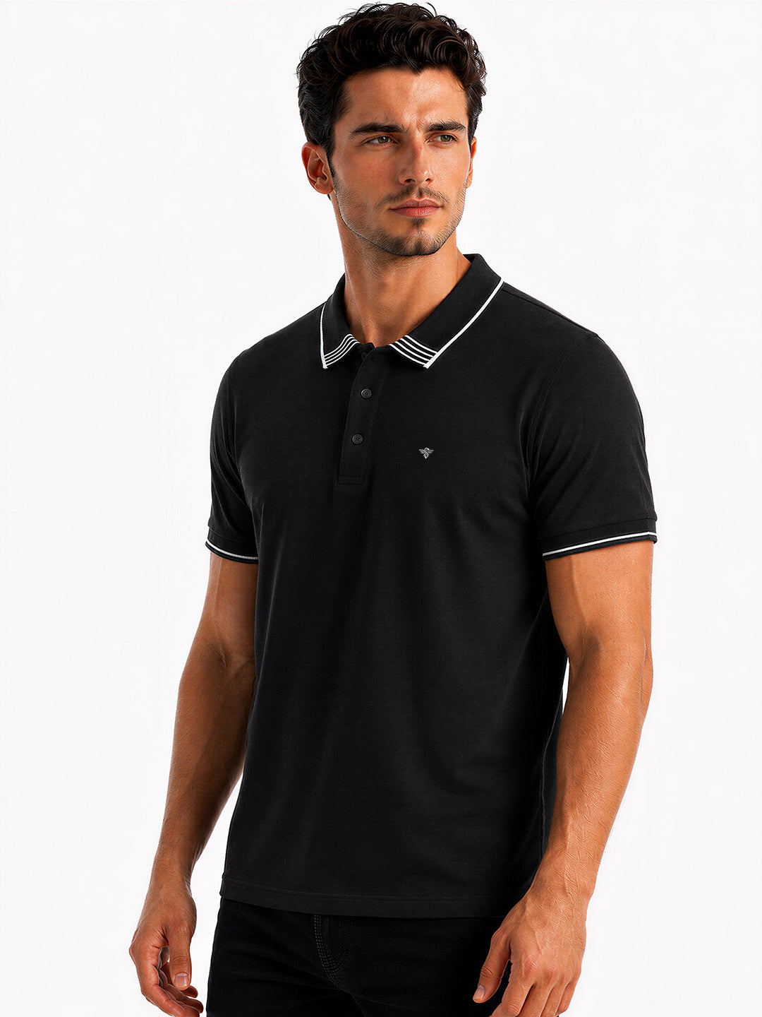 Contrast Tipped Polo T-Shirt