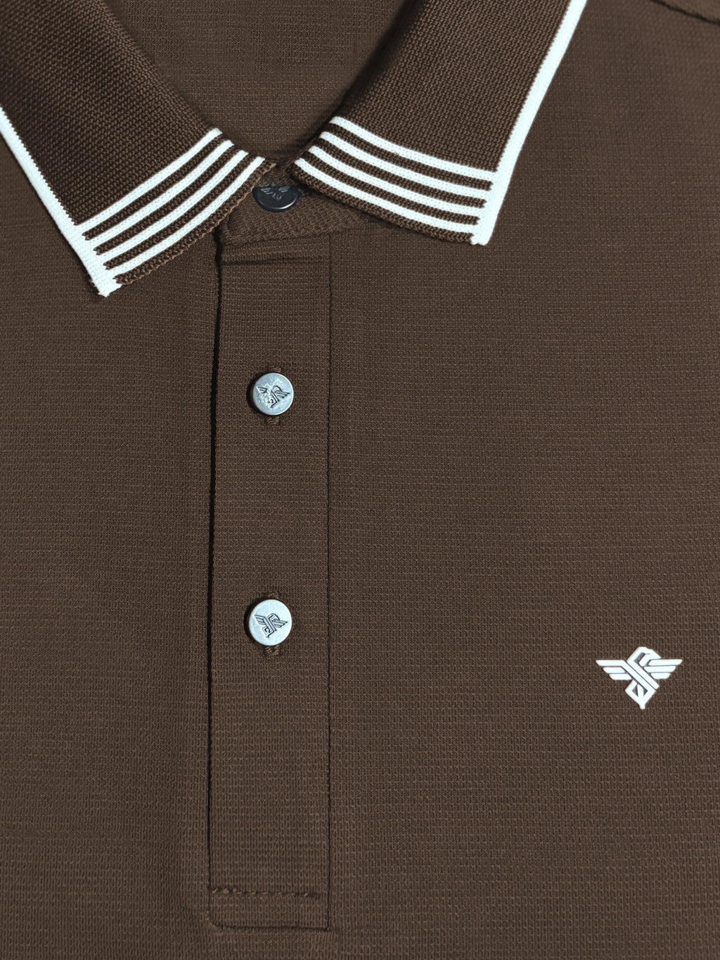 Coffee Contrast Tipped Polo T-Shirt