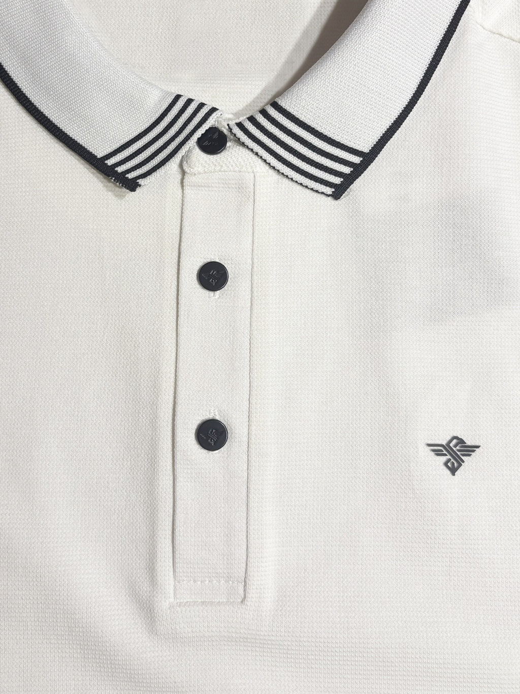 White Contrast Tipped Polo T-Shirt