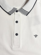 White Contrast Tipped Polo T-Shirt