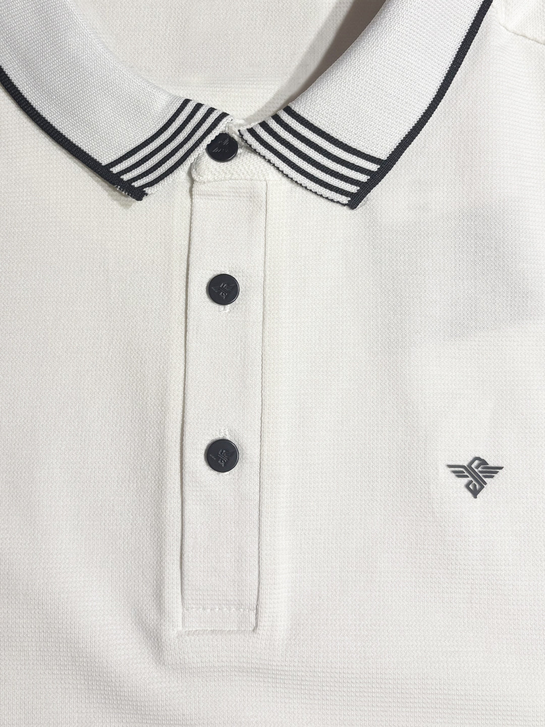 White Contrast Tipped Polo T-Shirt