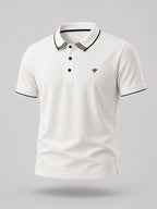 White Contrast Tipped Polo T-Shirt